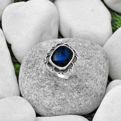 Blue Fire Labradorite - Madagascar Ring size-8 R-1092 SDR166860