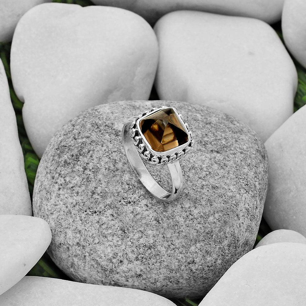 Natural Smoky Quartz - Brazil Ring size-8.5 R-1196 SDR166967