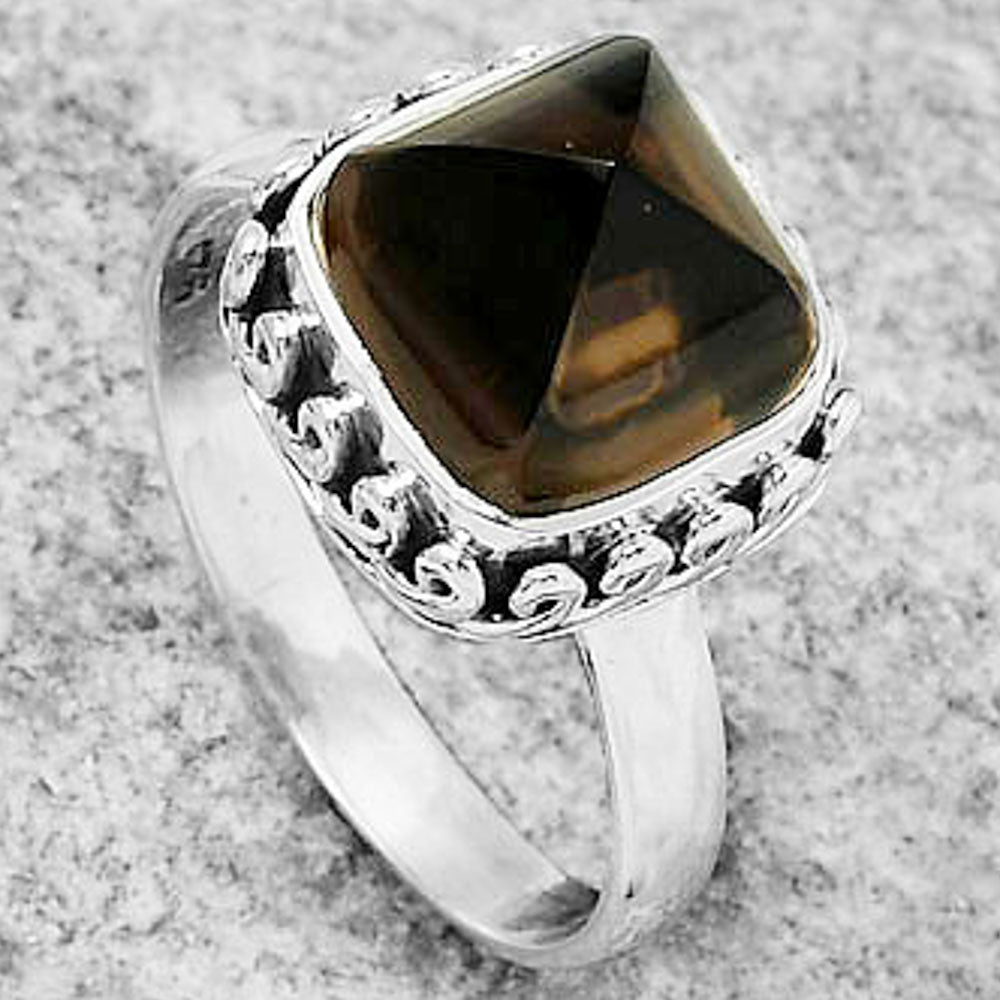 Natural Smoky Quartz - Brazil Ring size-8 R-1196 SDR166986