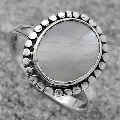 Natural Mother Of Pearl Ring size-8 R-1071 SDR167187