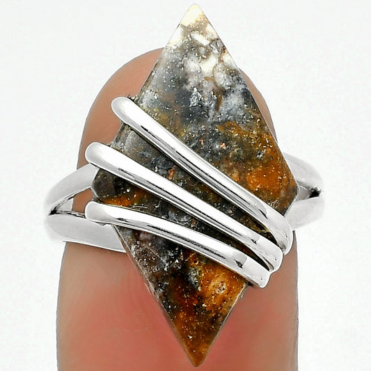 Natural Indian Blanket Jasper Ring size-8 R-1444 SDR167514