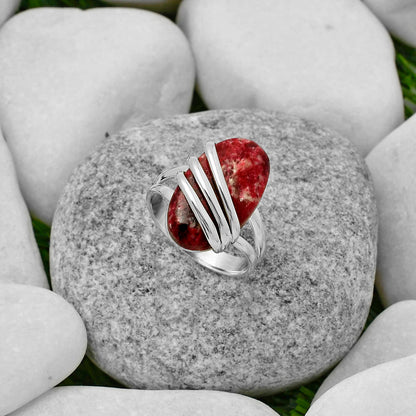 Natural Pink Thulite - Norway Ring size-8 R-1444 SDR167519