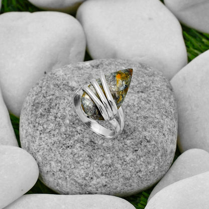 Natural Indian Blanket Jasper Ring size-7 R-1444 SDR167523