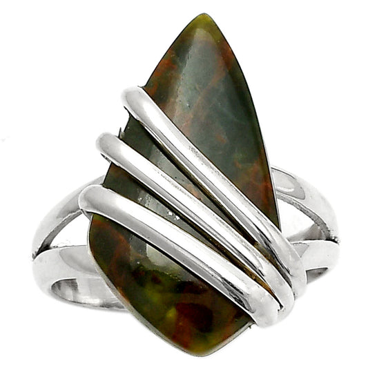 Natural Turkish Rainforest Chrysocolla Ring size-7 R-1444 SDR167531