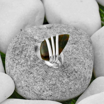 Natural Turkish Rainforest Chrysocolla Ring size-7 R-1444 SDR167531