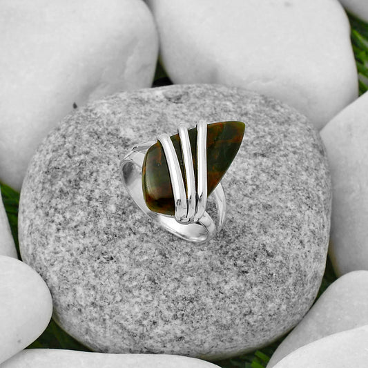 Natural Turkish Rainforest Chrysocolla Ring size-7 R-1444 SDR167531