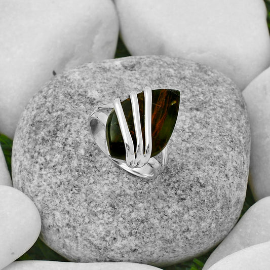 Natural Turkish Rainforest Chrysocolla Ring size-7 R-1444 SDR167544