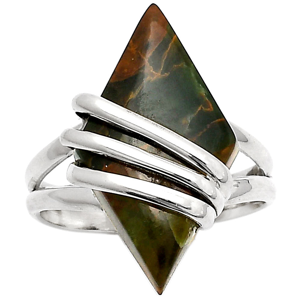 Natural Turkish Rainforest Chrysocolla Ring size-8 R-1444 SDR167552