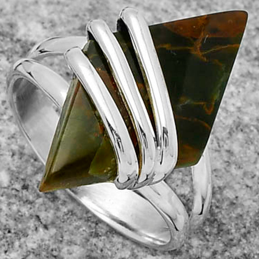 Natural Turkish Rainforest Chrysocolla Ring size-8 R-1444 SDR167552