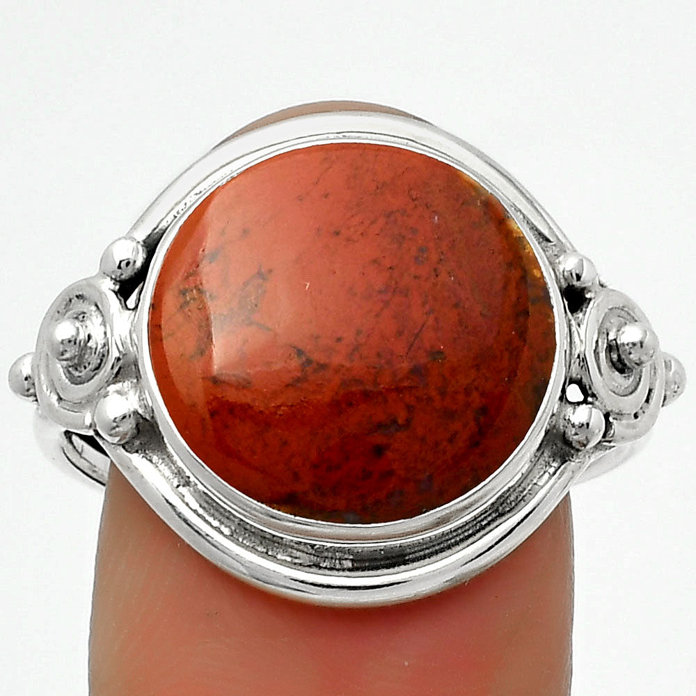 Natural Red Moss Agate Ring size-7.5 R-1315 SDR167560