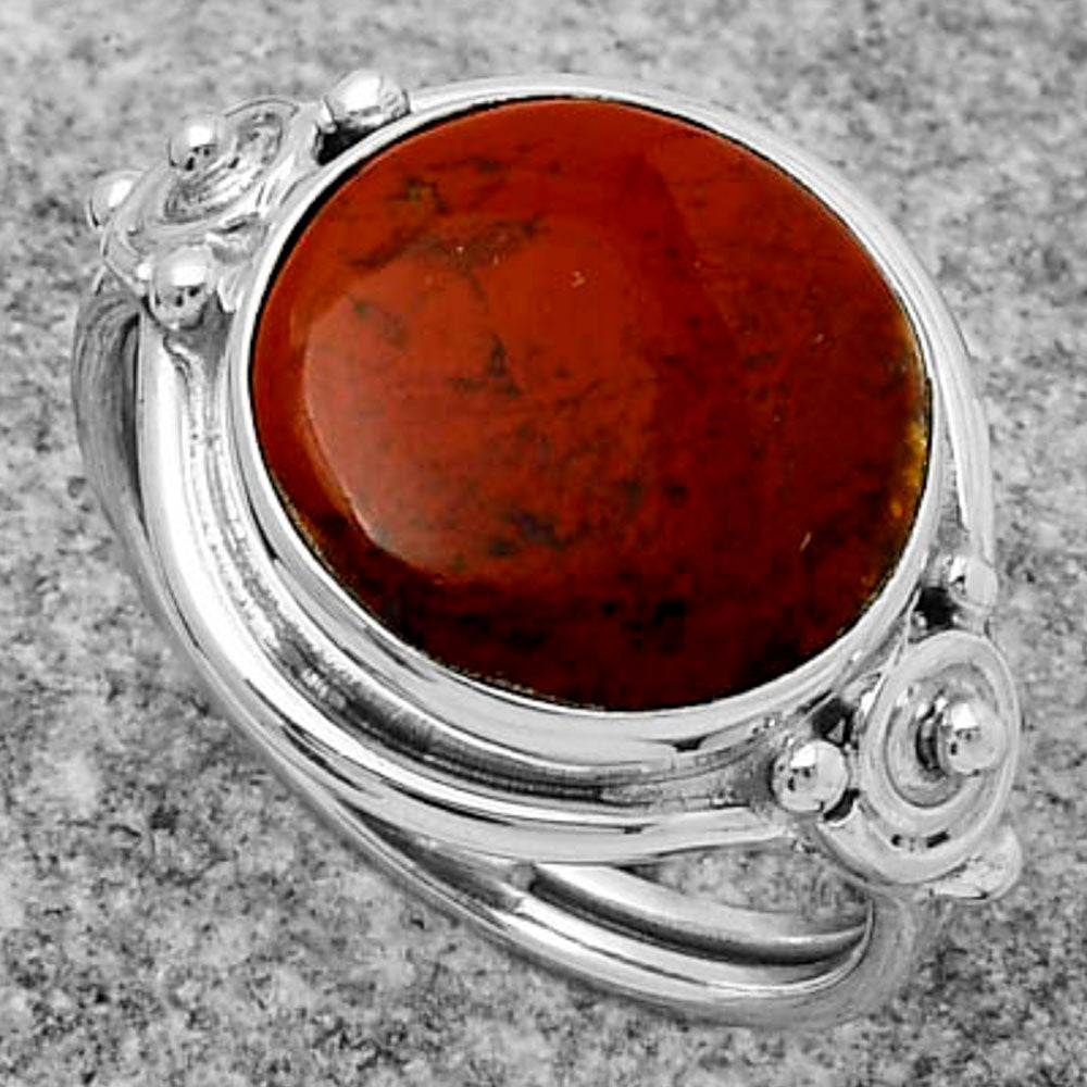 Natural Red Moss Agate Ring size-7.5 R-1315 SDR167560