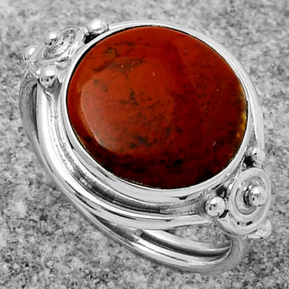 Natural Red Moss Agate Ring size-7.5 R-1315 SDR167560