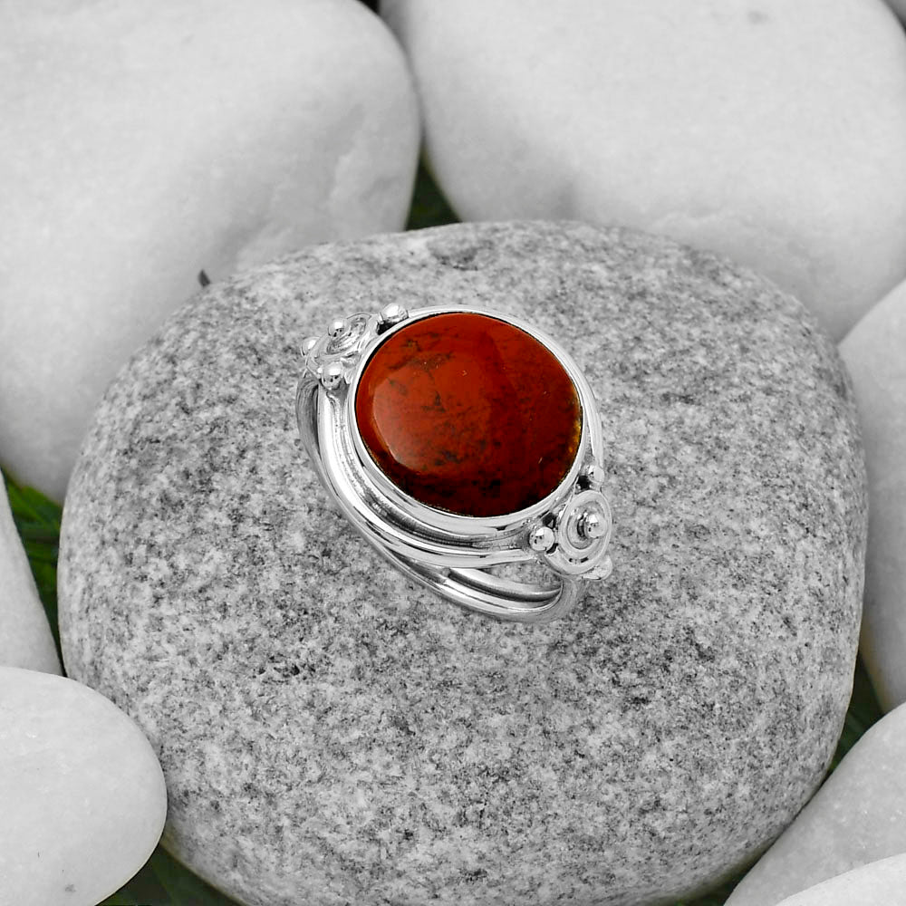 Natural Red Moss Agate Ring size-7.5 R-1315 SDR167560