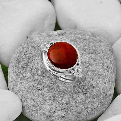 Natural Red Moss Agate Ring size-7.5 R-1315 SDR167560