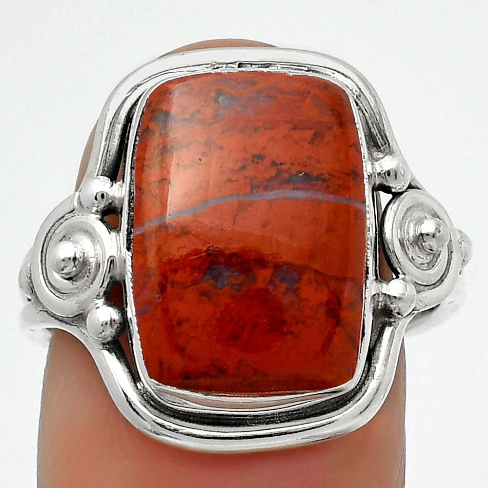Natural Red Moss Agate Ring size-8 R-1315 SDR167565