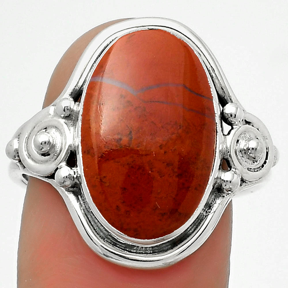 Natural Red Moss Agate Ring size-8 R-1315 SDR167580