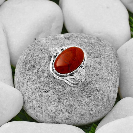 Natural Red Moss Agate Ring size-8 R-1315 SDR167580