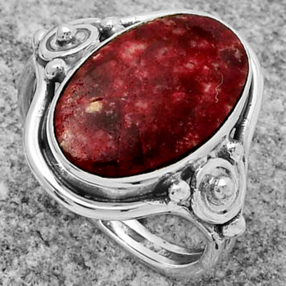 Natural Pink Thulite - Norway Ring size-7.5 R-1315 SDR167594