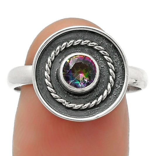 Natural Mystic Topaz Ring size-7.5 R-1439 SDR167663