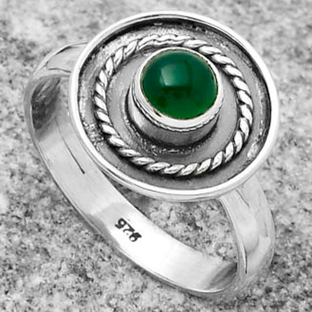 Natural Green Onyx Ring size-8 R-1439 SDR167677