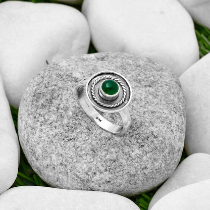 Natural Green Onyx Ring size-8 R-1439 SDR167677