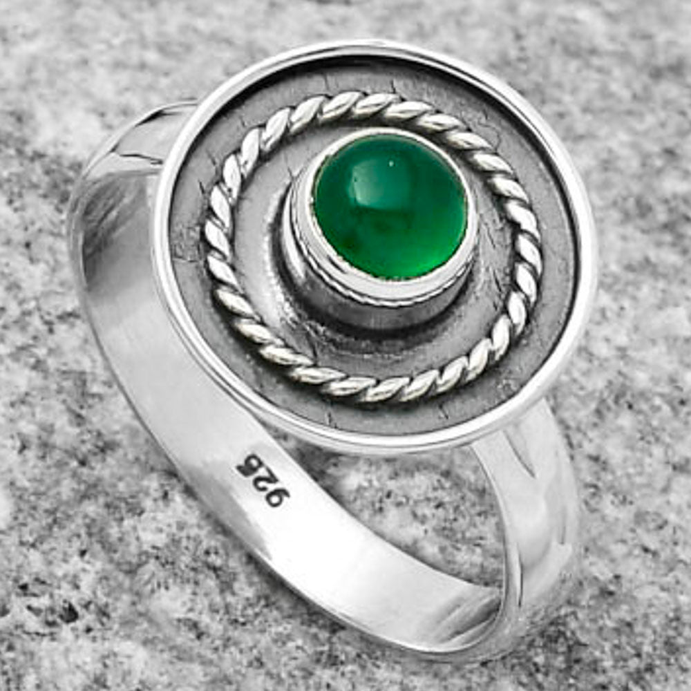 Natural Green Onyx Ring size-8 R-1439 SDR167680