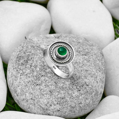 Natural Green Onyx Ring size-8 R-1439 SDR167680