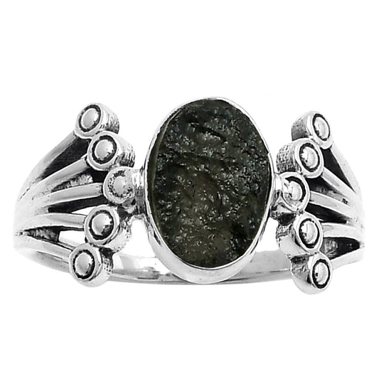 Natural Tektite Rough - Greek Ring size-7.5 R-1249 SDR167708