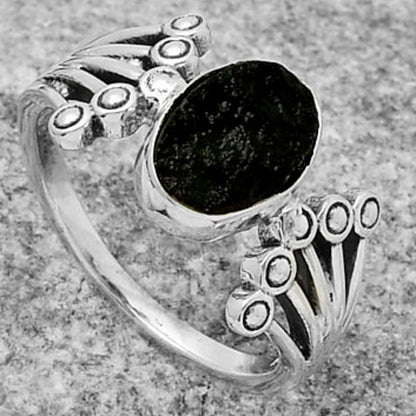 Natural Tektite Rough - Greek Ring size-7.5 R-1249 SDR167708