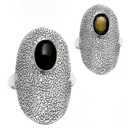 Natural Tektite Cab - Greek Ring size-7.5 R-1550 SDR167754