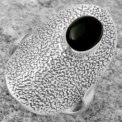 Natural Tektite Cab - Greek Ring size-7.5 R-1550 SDR167754