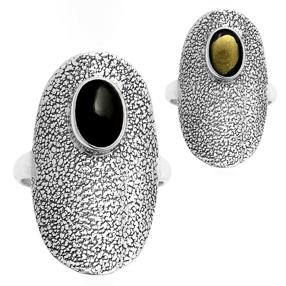 Natural Tektite Cab - Greek Ring size-8 R-1550 SDR167761