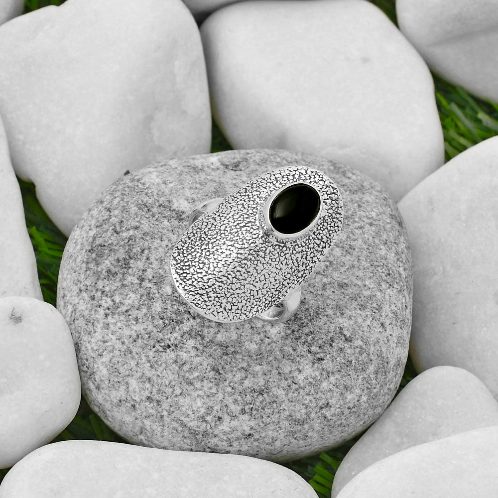 Natural Tektite Cab - Greek Ring size-8 R-1550 SDR167761