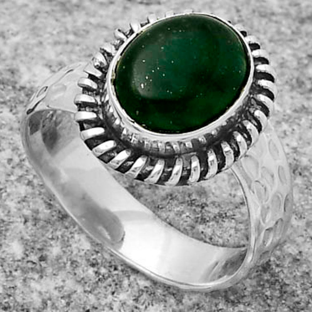 Natural Green Aventurine Ring size-7 R-1279 SDR167844