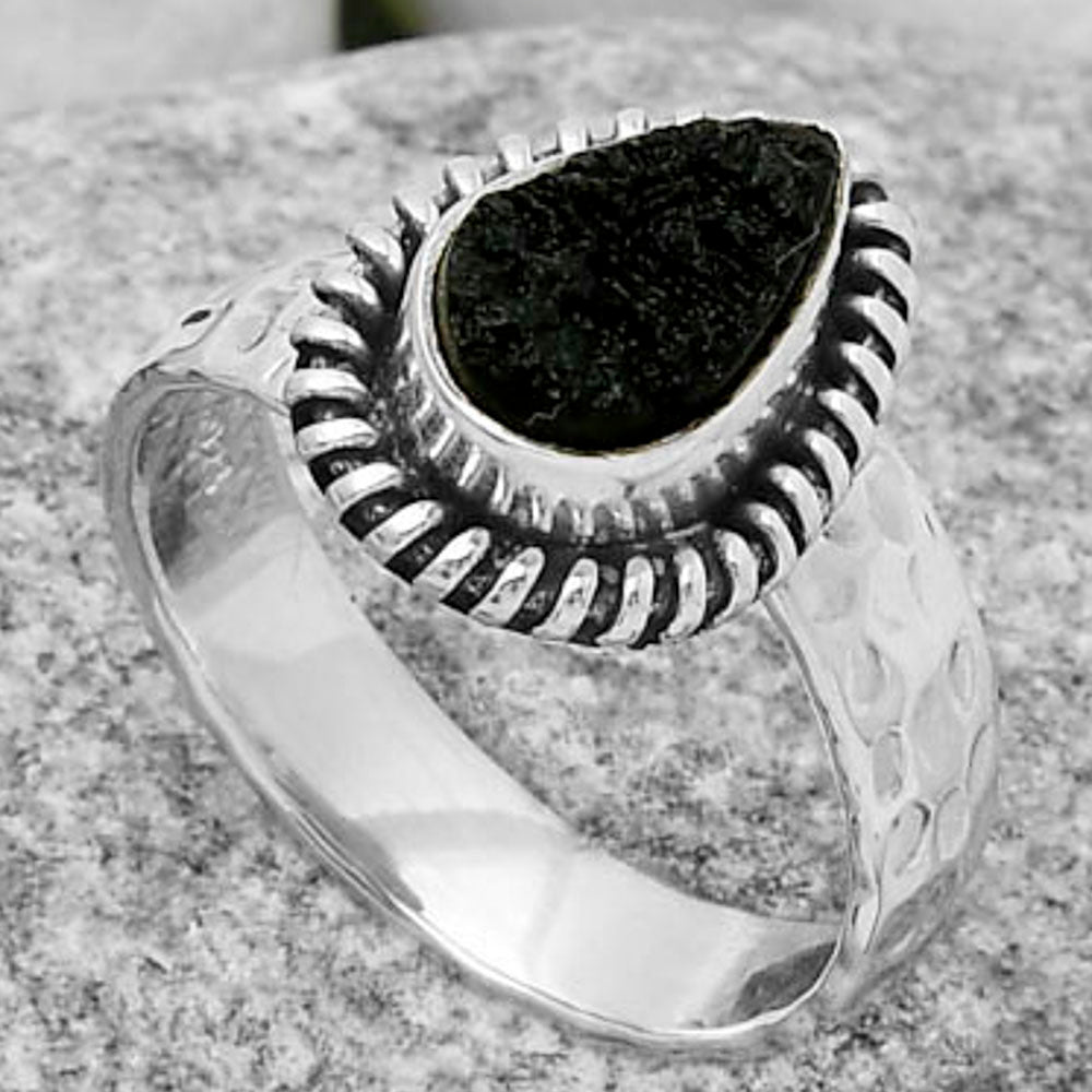 Natural Tektite Rough - Greek Ring size-8 R-1279 SDR167849