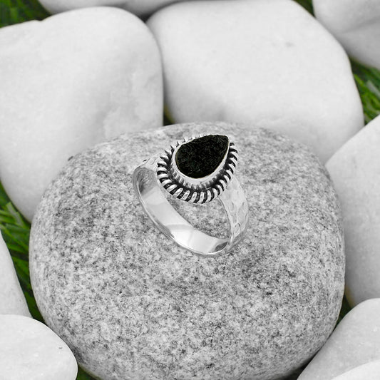 Natural Tektite Rough - Greek Ring size-8 R-1279 SDR167849