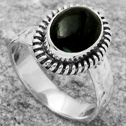 Natural Nuummite Ring size-7.5 R-1279 SDR167858