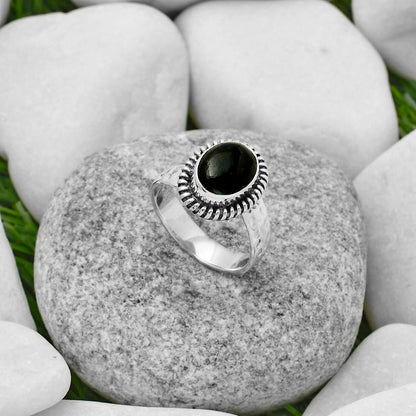 Natural Nuummite Ring size-7.5 R-1279 SDR167858