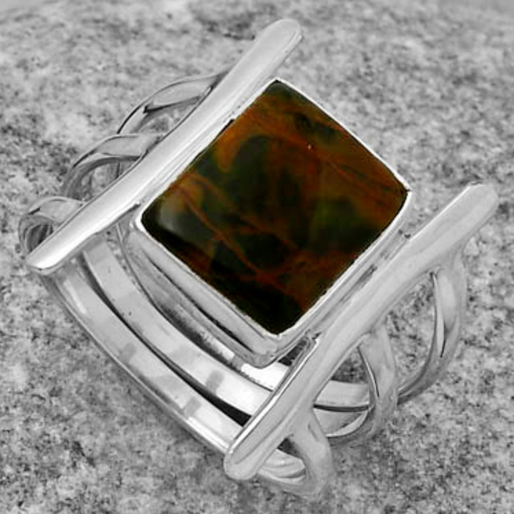 Natural Turkish Rainforest Chrysocolla Ring size-7 R-1544 SDR167895