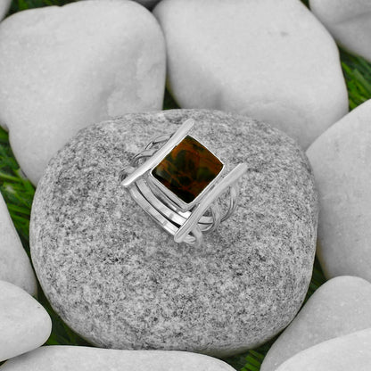 Natural Turkish Rainforest Chrysocolla Ring size-7 R-1544 SDR167895