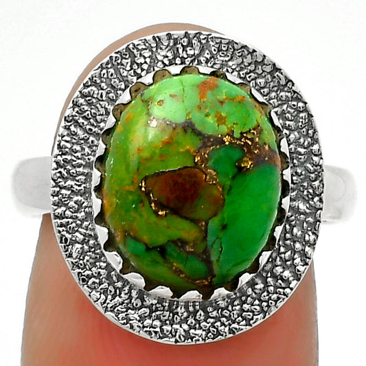 Copper Green Turquoise - Arizona Ring size-7.5 R-1649 SDR167923