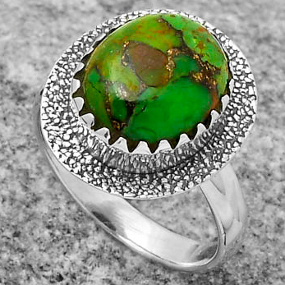 Copper Green Turquoise - Arizona Ring size-7.5 R-1649 SDR167923
