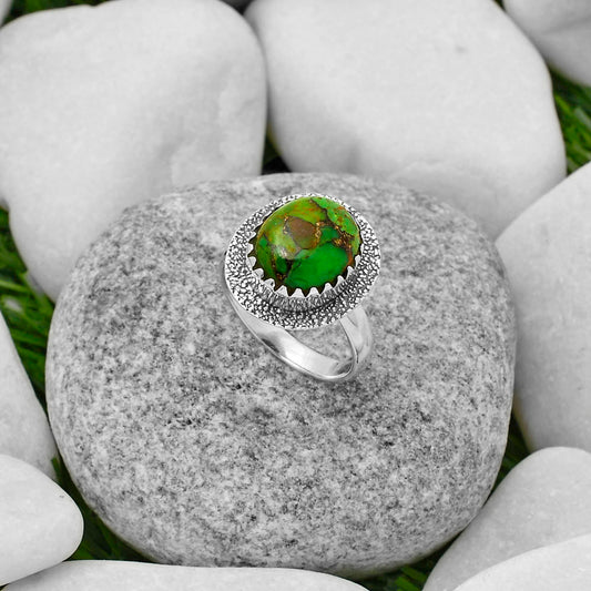 Copper Green Turquoise - Arizona Ring size-7.5 R-1649 SDR167923