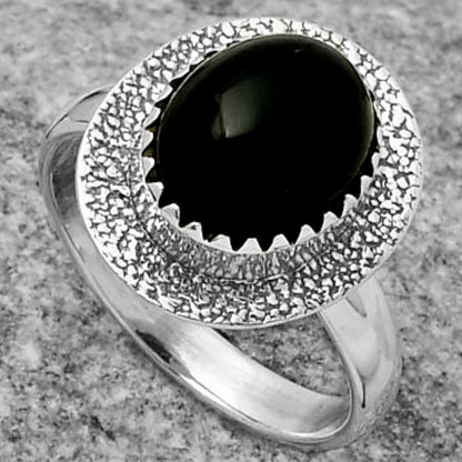Natural Black Onyx - Brazil Ring size-8 R-1649 SDR167944