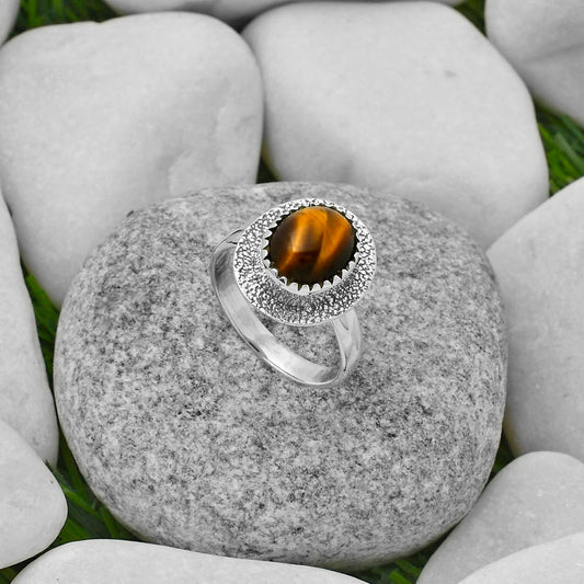 Natural Tiger Eye - Africa Ring size-8.5 R-1649 SDR167949