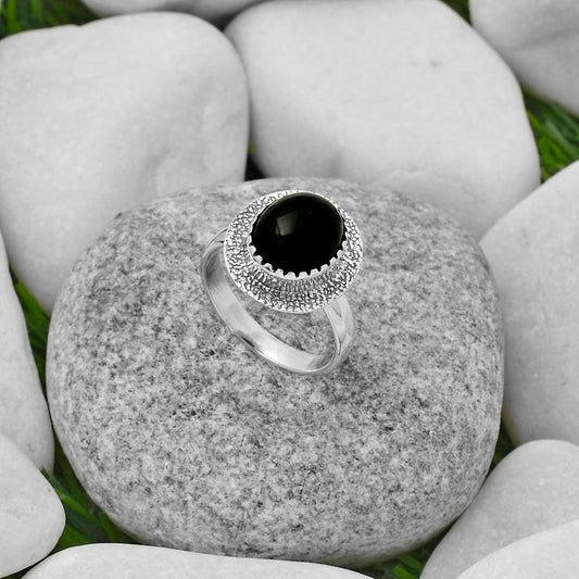 Natural Black Onyx - Brazil Ring size-7 R-1649 SDR167951