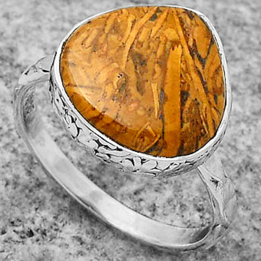 Coquina Fossil Jasper - India Ring size-7.5 R-1191 SDR168126