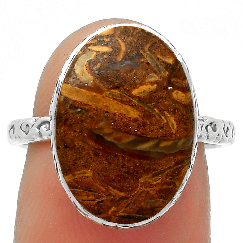Coquina Fossil Jasper - India Ring size-7.5 R-1191 SDR168133