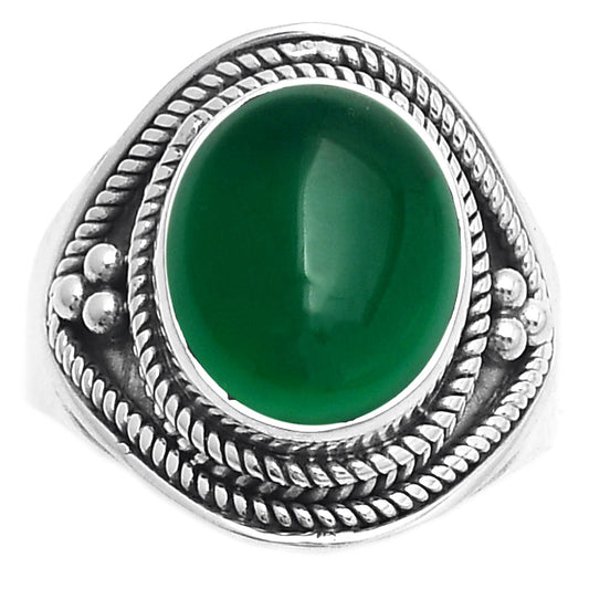 Natural Green Onyx Ring size-7.5 R-1312 SDR168204