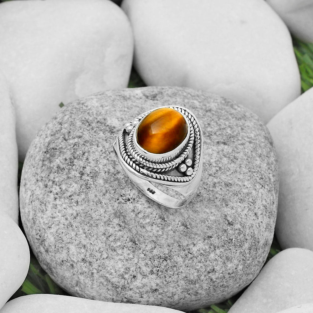 Natural Tiger Eye - Africa Ring size-8 R-1312 SDR168206